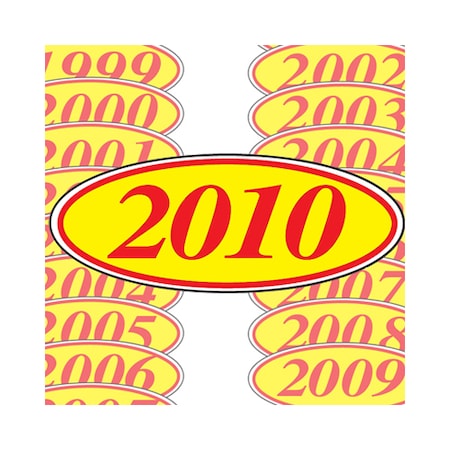 Car Dealer Depot Red & Yellow Oval Year Model Signs: 2021 Pk 198-R-21